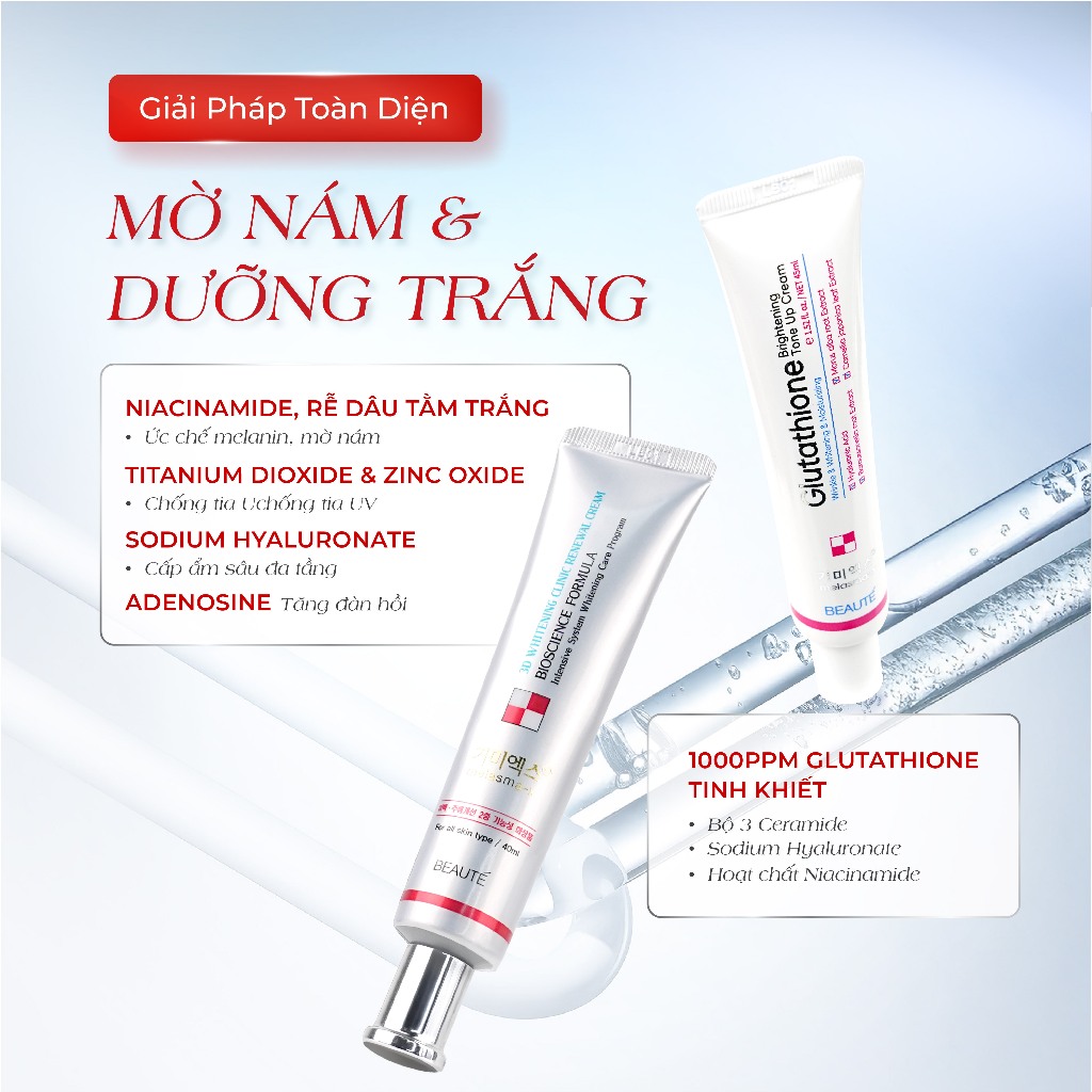 Combo mờ nám trắng da Melasma-X Kem Nám 3D & Kem Dưỡng Trắng 3D mờ thâm nám, chính hãng Hàn Quốc