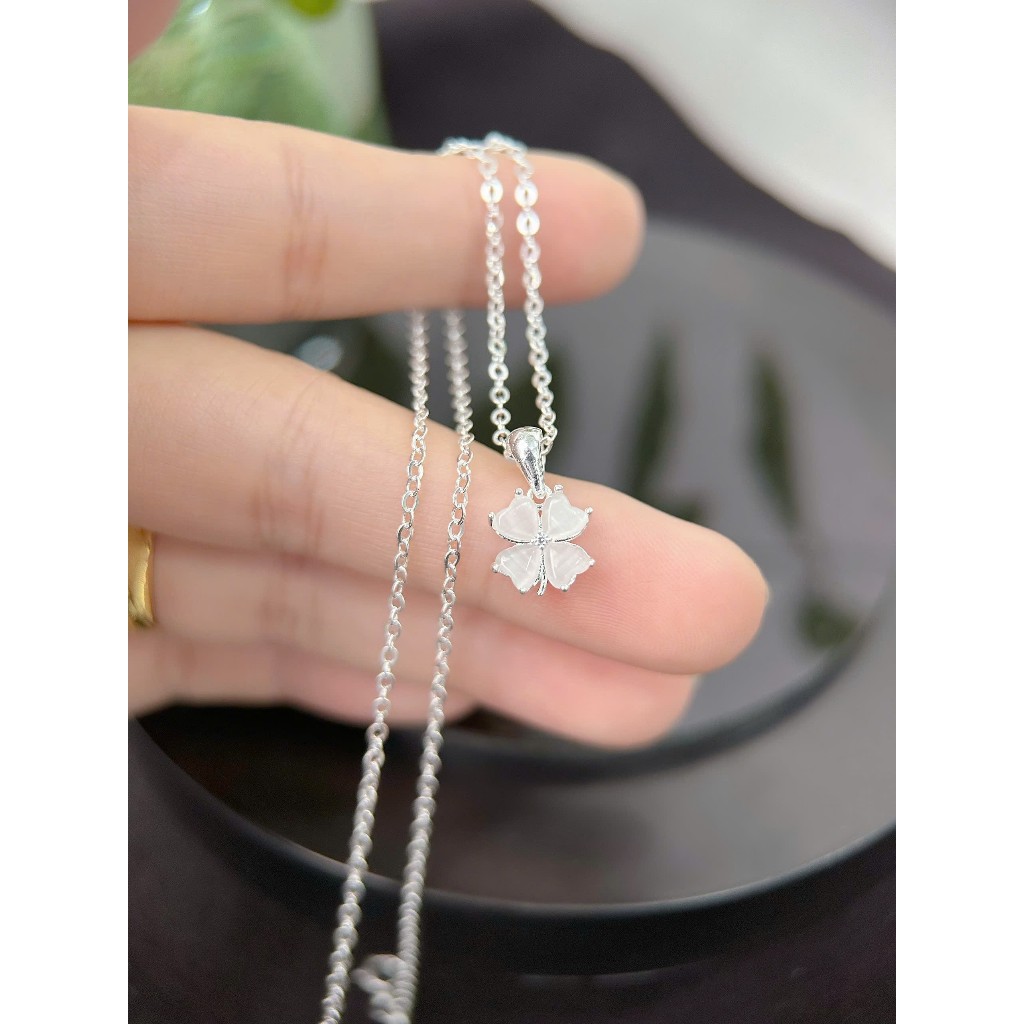 D06 - Dây chuyền Lucky Bloom - Dây chuyền bạc S925 đính đá mắt mèo [Bảo Khánh Trang Sức]