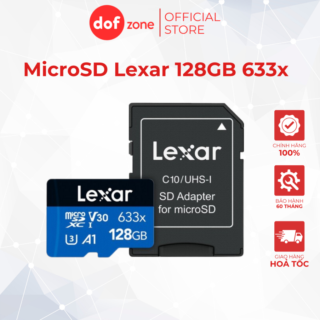 Thẻ nhớ MicroSD Lexar 128GB 633x 95MB/45MB/s | Hàng Chính Hãng | BigBuy360 - bigbuy360.vn