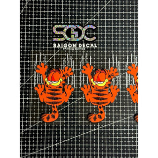 Tem Sticker DTF Mèo Béo Siêu Quậy Garfield, Dán Trang Trí Được Nhiều Vị Trí Trên Xe |SGDC - 1 Cái/Cặp|