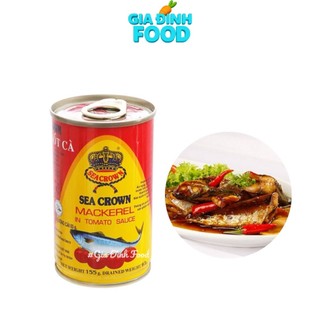 [Thùng 100 lon] Cá Nục Xốt Cà Sea Crown, Hộp Vàng, Cá Nục Thái Lốc 10 lon - 155g