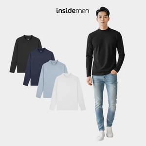 Áo Thun Giữ Nhiệt Nam Cổ Lọ Insidemen Thoáng Khí Co Giãn Mềm Mịn Body Fit ILT026EDP01