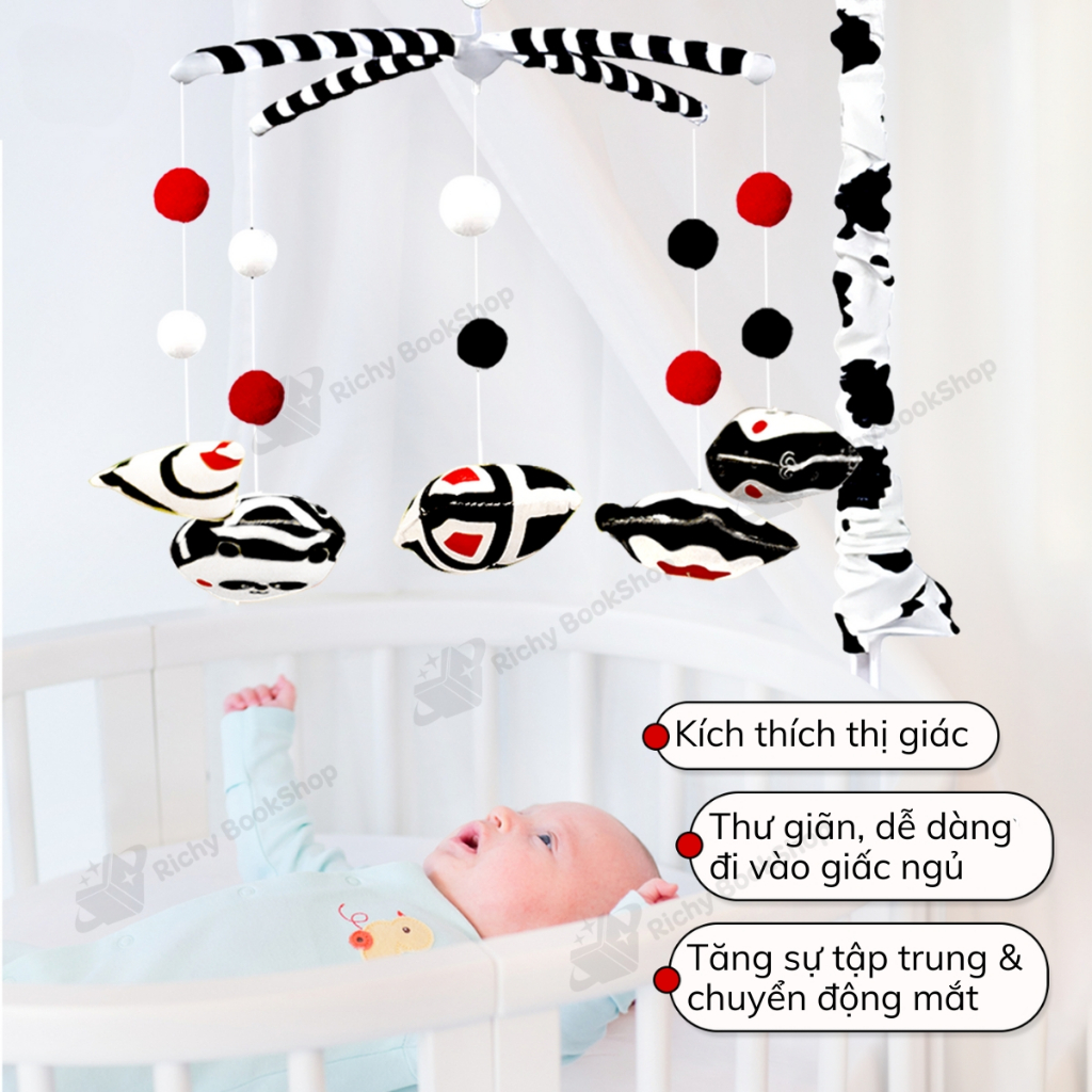 Đồ chơi treo cũi phát nhạc 36 bài hát tự động quay Cao cấp Baby Crib Mobile cho bé sơ sinh Lalala baby
