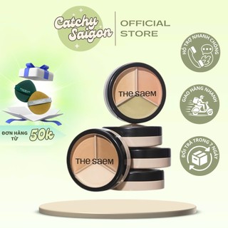 [THE SAEM] Bảng Che Khuyết Điểm 3 Ô The Saem, Cover Perfection Triple Pot Concealer, 4.5gx3