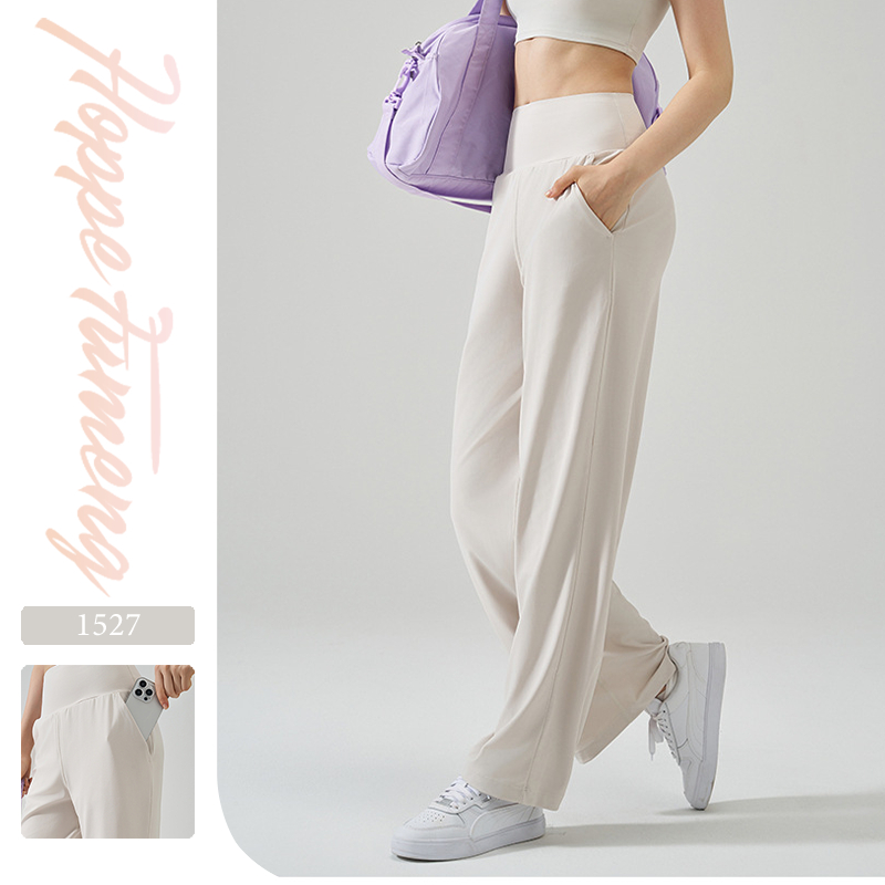 Quần dài yoga bình thường của phụ nữ với túi ở cả hai bên