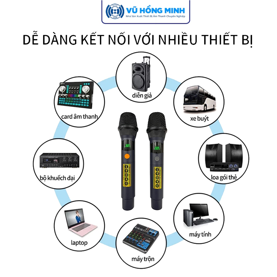 Micro Loa Kéo Không Dây W7126 Vũ Hồng Minh | UHF chống hú chuyên nghiệp, Micro Du Lịch, Giảng Dạy