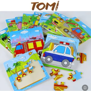 Tranh Ghép Hình Đồ Chơi Xếp Hình Bằng Gỗ 2D 9 Mảnh 15 x 15 cm Nhiều Mẫu Phát Triển Tư Duy Cho Trẻ Em TOMI 169