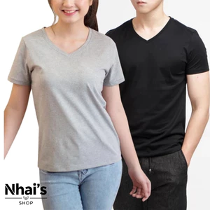 Áo Thun Cổ Tim Trơn Nam Nữ Unisex - Nhai's