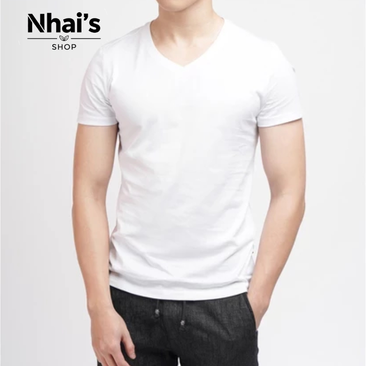 Áo Thun Cổ Tim Trơn Nam Nữ Unisex - Nhai's