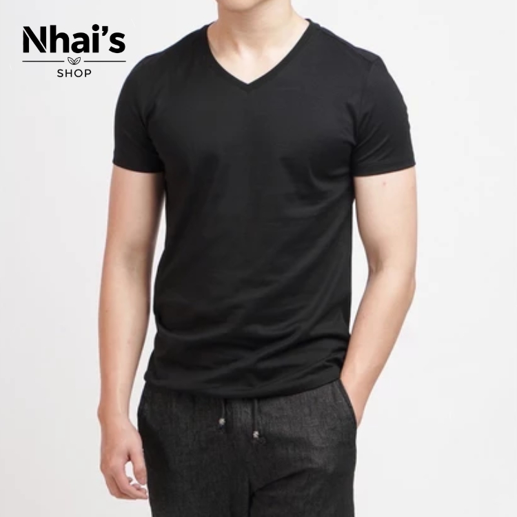 Áo Thun Cổ Tim Trơn Nam Nữ Unisex - Nhai's