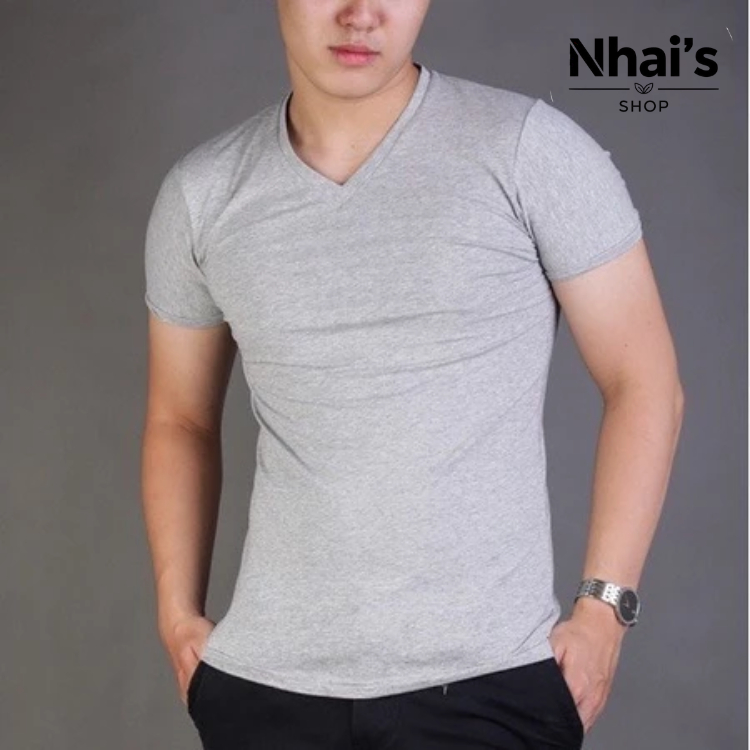 Áo Thun Cổ Tim Trơn Nam Nữ Unisex - Nhai's