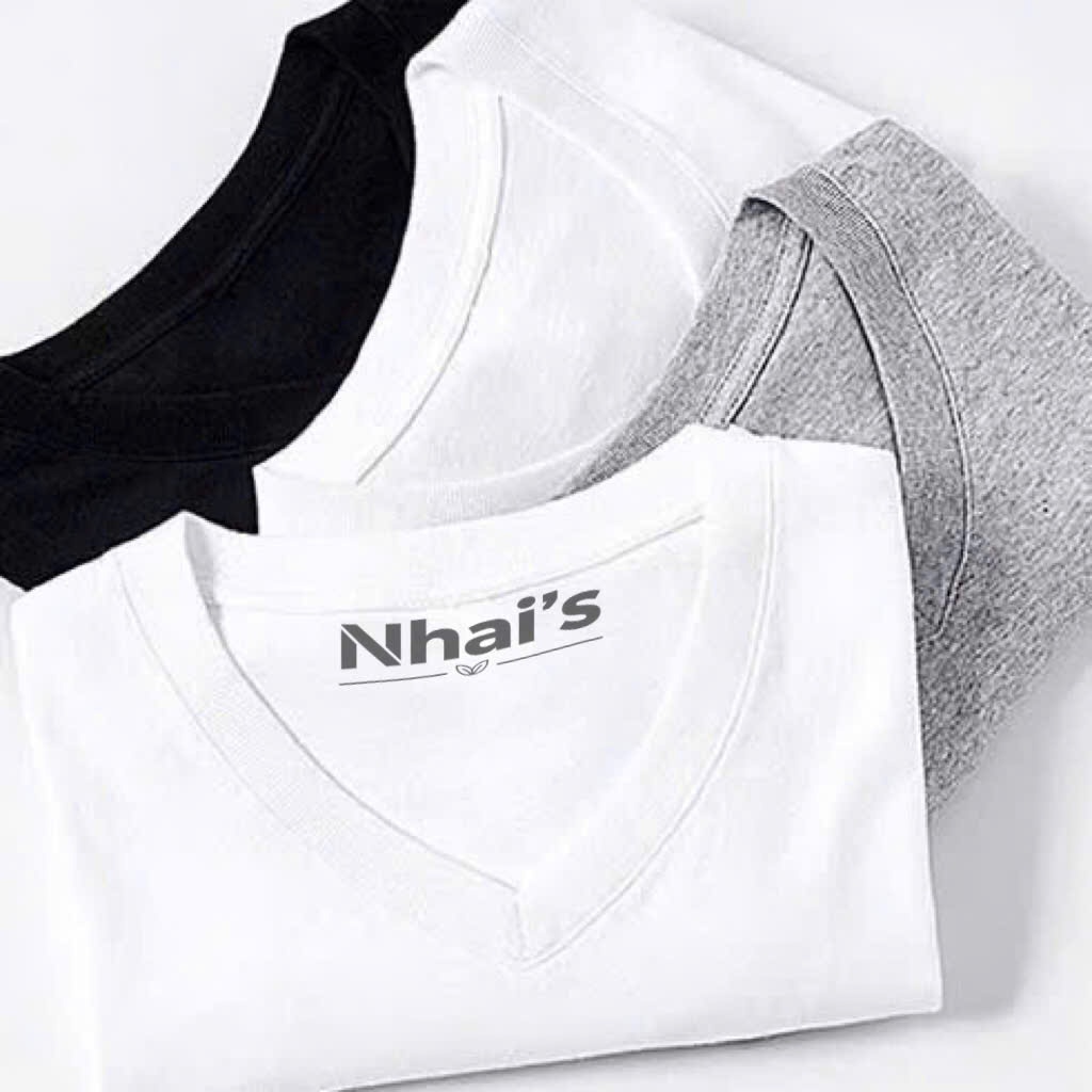 Áo Thun Cổ Tim Trơn Nam Nữ Unisex - Nhai's
