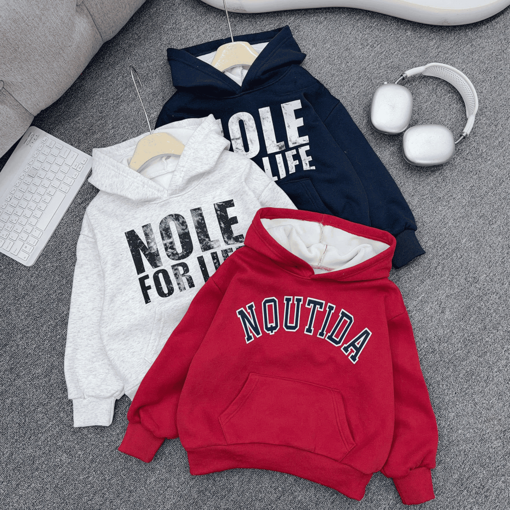 Áo NỈ LÓT NHUNG dáng HOODIE cho bé trai từ 17-60kg, chất nỉ mềm mịn không bai xù,lớp nhung mềm mướt ấm.