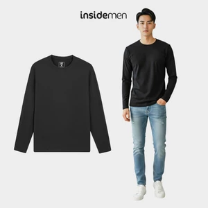 Áo Thun Giữ Nhiệt Nam Đen Insidemen Thoáng Khí Mềm Mịn Co Giãn Body Fit ILT025EDP01