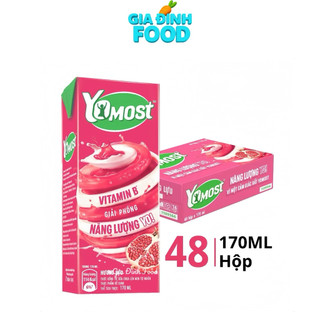 [Thùng 48 hộp] Sữa chua uống Yomost vị Cam/ Dâu/ Việt quất - 170ml/ lốc 4 hộp