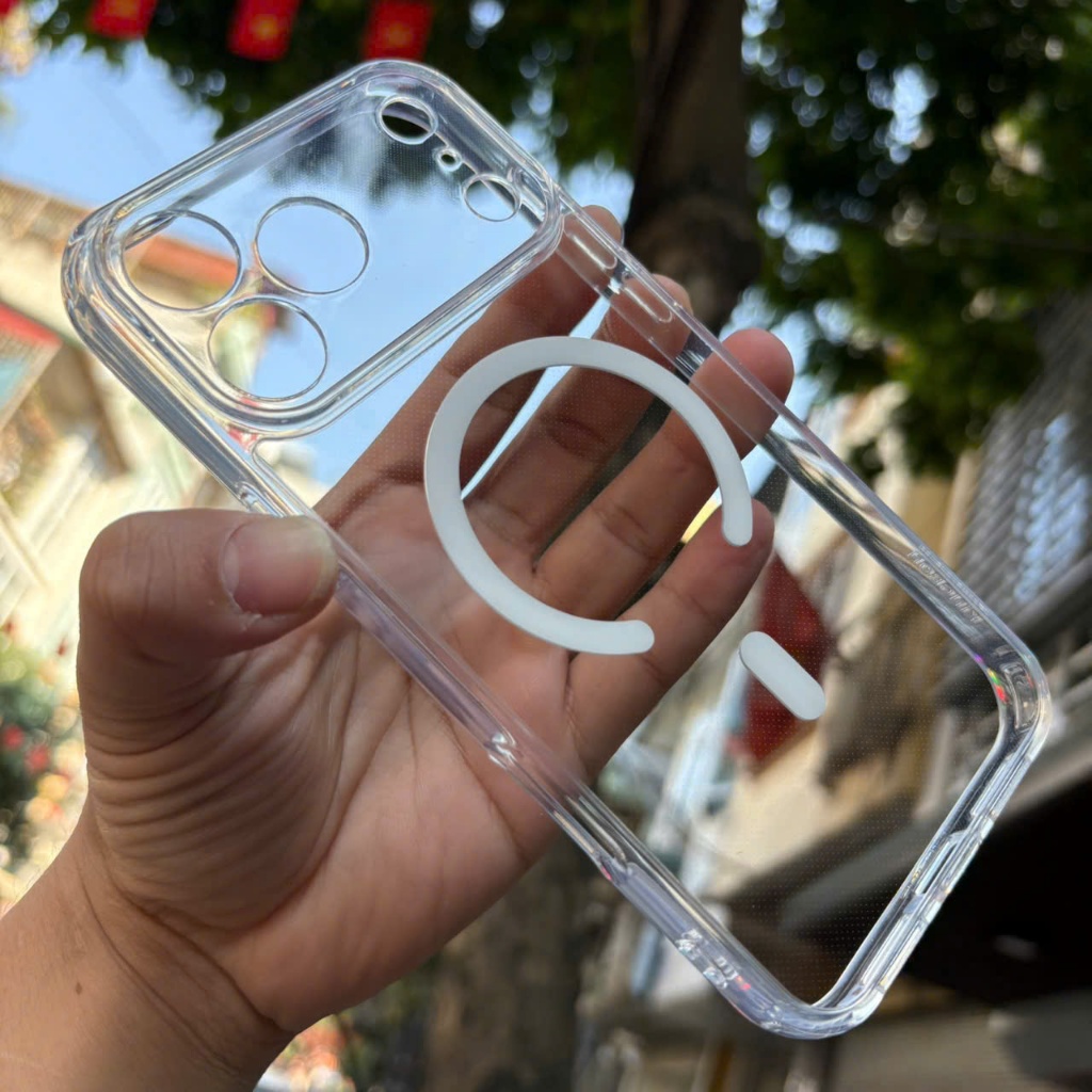 Ốp Lưng iPhone KiNGBON Trong Suốt Sạc Không Dây - Màng Bảo Vệ Camera - Không Ố Vàng Cho IPhone