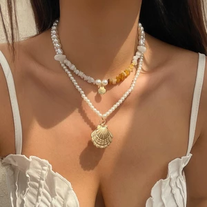 Vòng Cổ Nhiều Lớp Tua Rua Hình Vỏ Sò Dành Cho Nữ DCMH03
