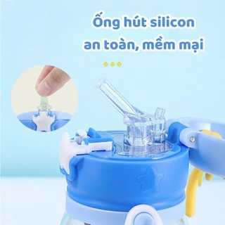 Bình Sừng Hươu Tuần Lộc Cho Bé Dung Tích 600ml, Bình Nước Đi Học Cute Cho Bé Trai Và Bé Gái,Làm Bình Pha Sữa Cho Bé.