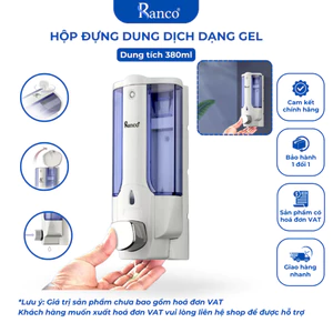 Bình đựng nước rửa tay, dung dịch dầu gội, sữa tắm nhà tắm RANCO dán, treo tường 380ml KT - 801