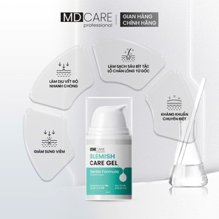 Gel chấm mụn hỗ trợ cải thiện mụn viêm Blemish care gel MD CARE 15ml