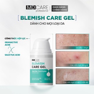 Gel chấm mụn hỗ trợ cải thiện mụn viêm Blemish care gel MD CARE 15ml