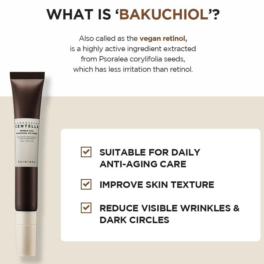 Krim mata pijat Skin 1004 Probio-Cica Bakuchiol Eye Cream 20ml