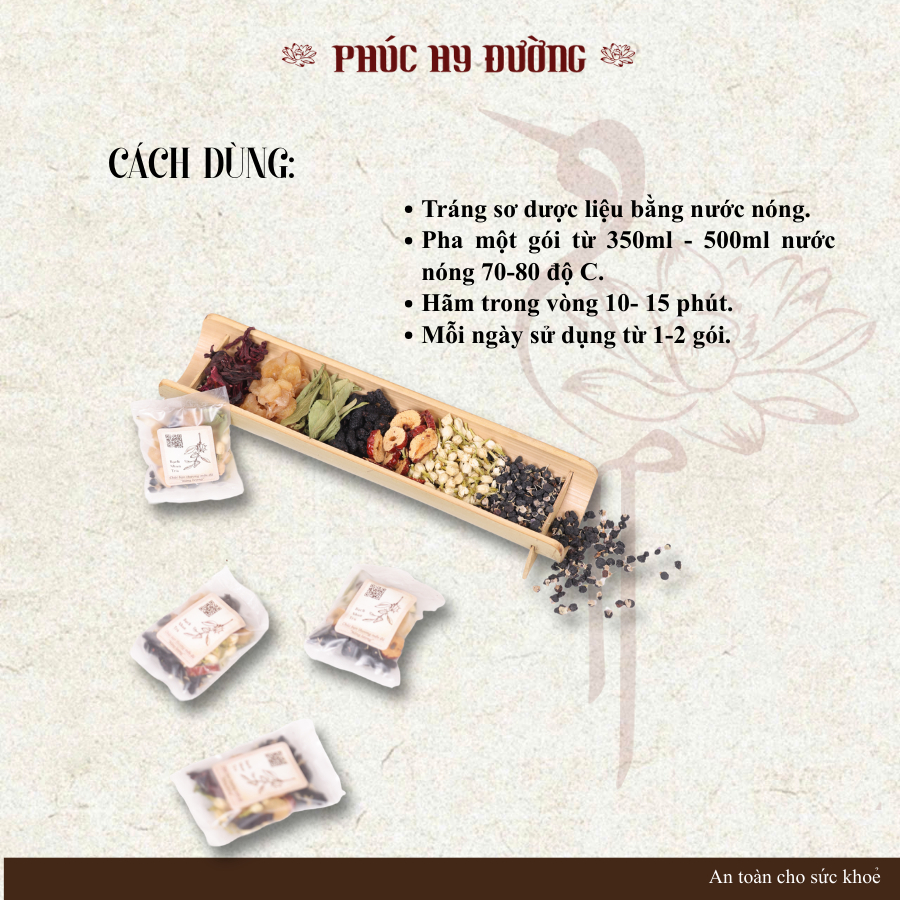 Bạch Nhan Trà Phúc Hy Đường -  Trà dưỡng trắng, đẹp da, an tâm dưỡng sắc