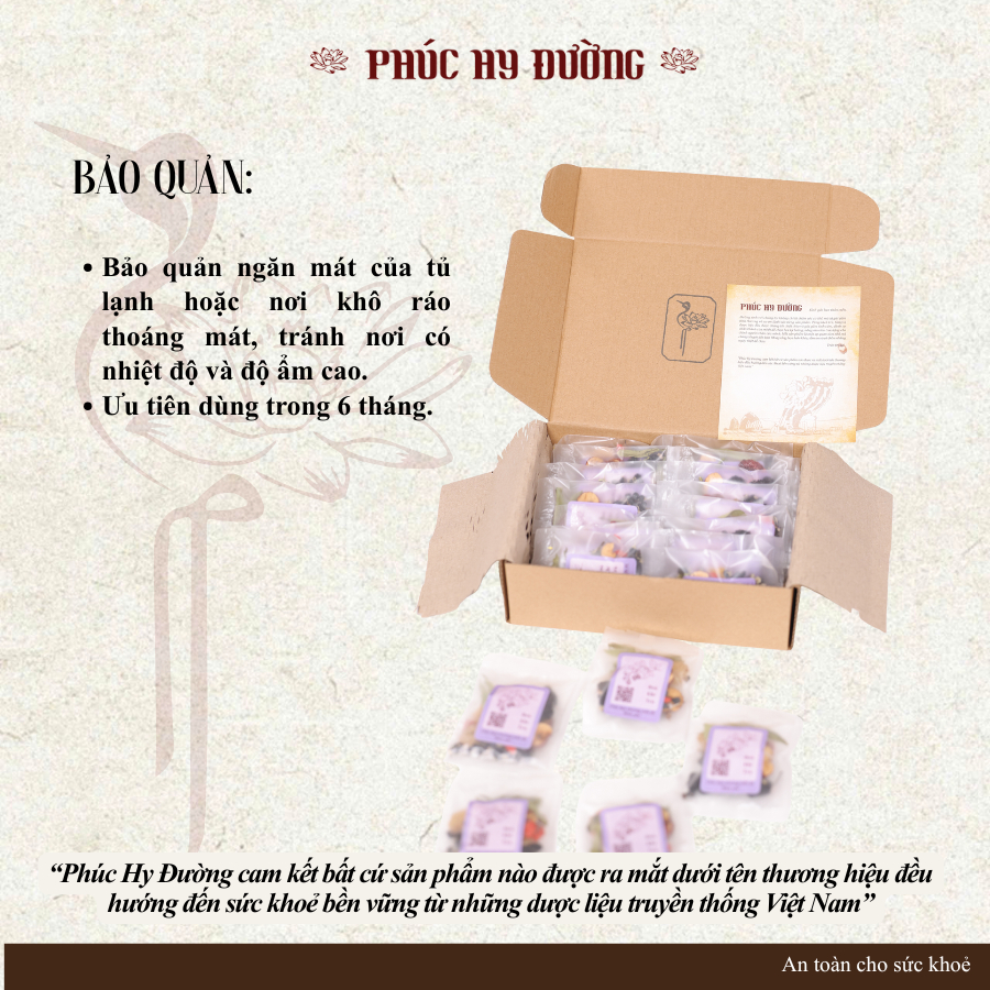 Hòa Khí Trà Phúc Hy Đường - Trà bổ huyết, dưỡng khí, an thần, cân bằng bên trong,  rạng rỡ bên ngoài