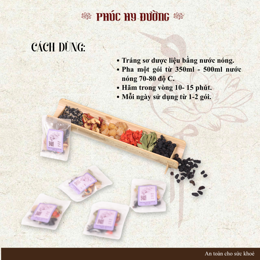 Hòa Khí Trà Phúc Hy Đường - Trà bổ huyết, dưỡng khí, an thần, cân bằng bên trong,  rạng rỡ bên ngoài