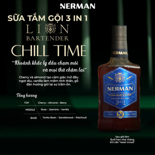 Sữa tắm gội rửa mặt 3in1 Nerman Lion Bartender 330g