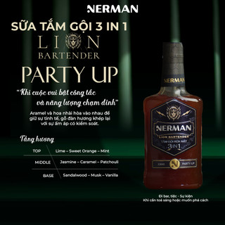 Sữa tắm gội rửa mặt 3in1 Nerman Lion Bartender 330g