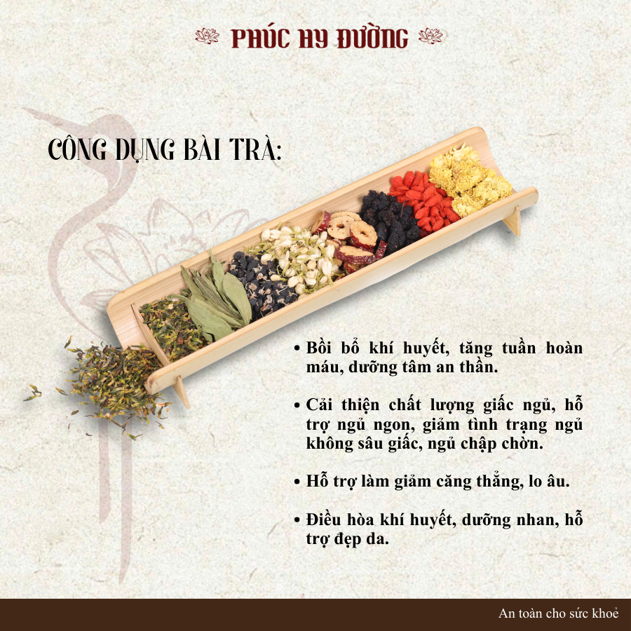 Thanh Mộng Trà Phúc Hy Đường - Trà dưỡng tâm, an giấc, thư giãn tâm trí, da đẹp tự nhiên