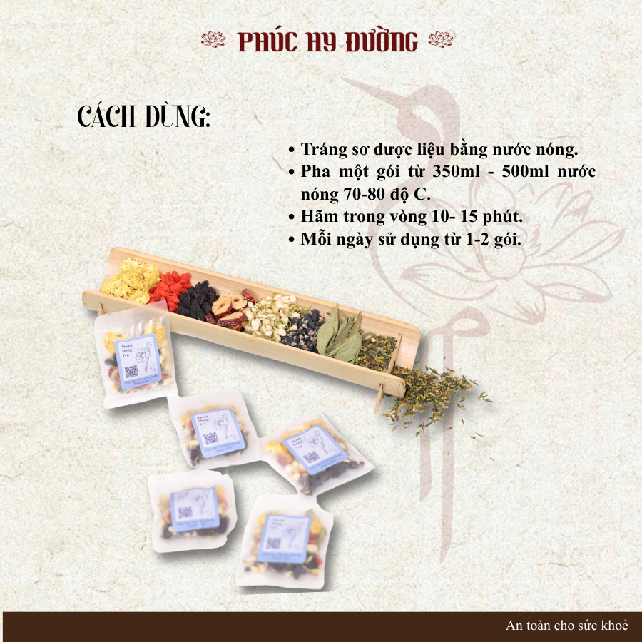 Thanh Mộng Trà Phúc Hy Đường - Trà dưỡng tâm, an giấc, thư giãn tâm trí, da đẹp tự nhiên