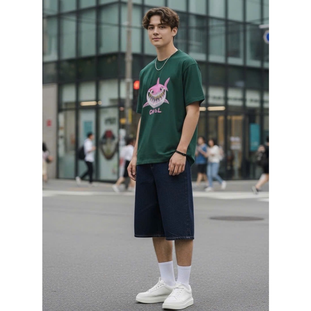 Áo thun Stee Cổ tròn PINK SHARK Localbrand ICVCVNI Unisex