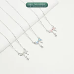 Dây chuyền bạc nữ TLEE vòng cổ nơ đính đá trái tim đa sắc treo hạt đá nhẩy nữ tính TLEE JEWELRY D0449 — ảnh 2