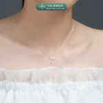 Dây chuyền bạc nữ TLEE vòng cổ nơ đính đá trái tim đa sắc treo hạt đá nhẩy nữ tính TLEE JEWELRY D0449 — ảnh 6