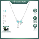 Dây chuyền bạc nữ TLEE vòng cổ nơ đính đá trái tim đa sắc treo hạt đá nhẩy nữ tính TLEE JEWELRY D0449 — ảnh 1