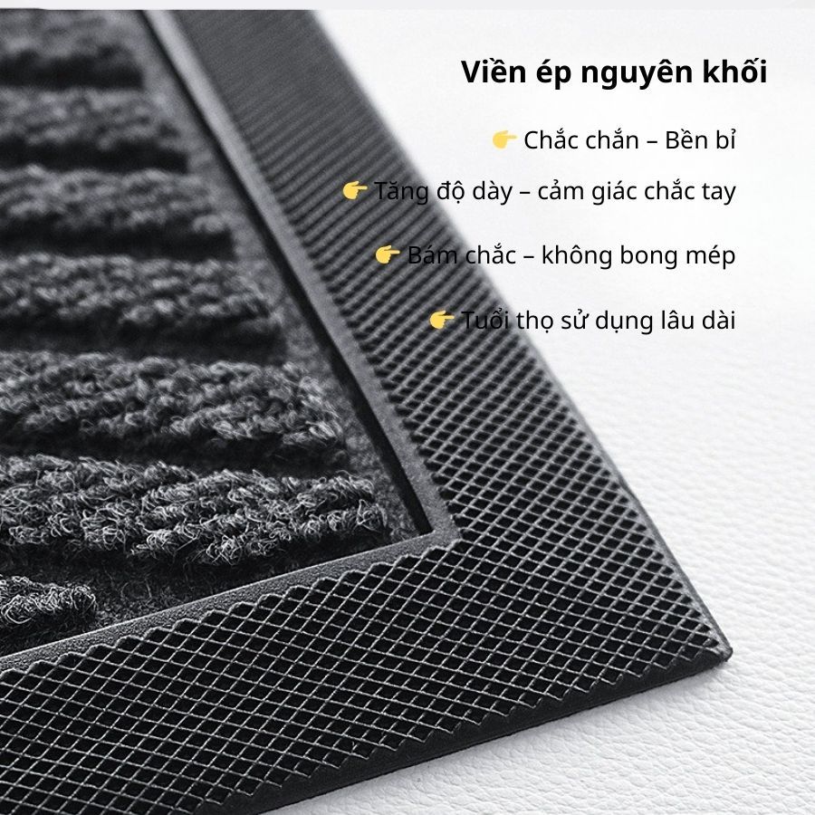 Thảm Lau Chùi Chân Cửa Ra Vào Nhà Tắm Sợi Polyester Cao Cấp Chống Trượt Khô Nhanh Siêu Bền kích thước lớn Size Lớn 1986