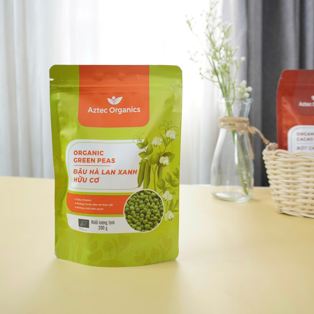Đậu Hà Lan Xanh Hữu Cơ Aztec Organics Green Peas 200g