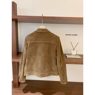 𝐏𝐡𝐢𝐞𝐧 | (Sẵn) W8054 áo khoác nhung cổ bẻ túi nắp form vừa phong cách Hàn