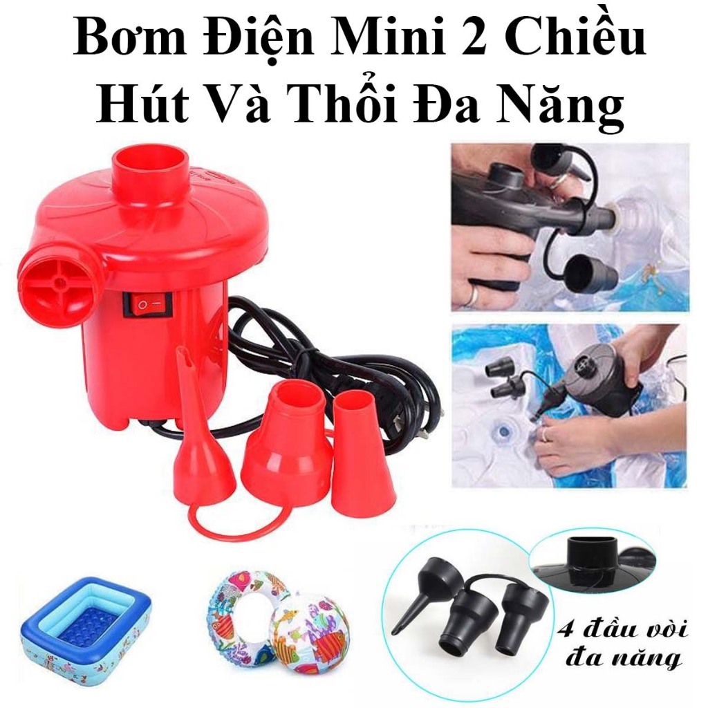 Bơm Điện 2 Chiều Cao Cấp Dùng Cho Nệm Hơi, Ghế Hơi, Bể Phao Bơi Nguồn 220V