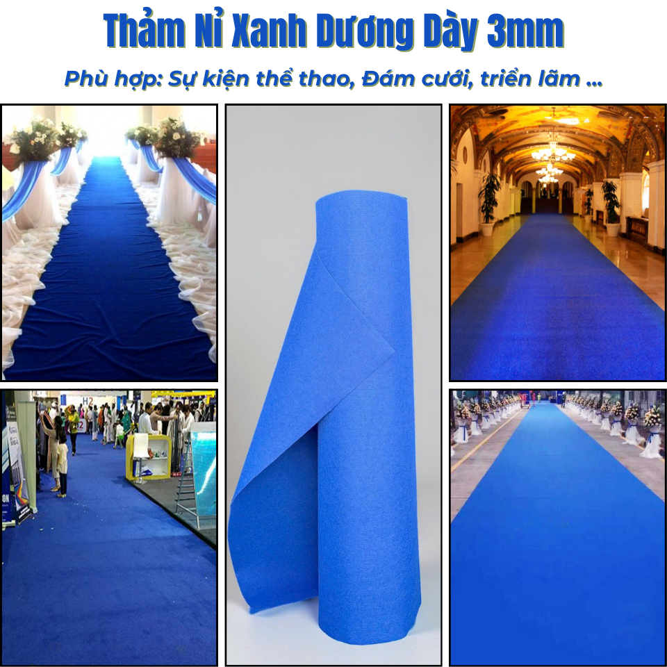 Thảm Nỉ Vân Sọc Dày 3mm Dùng Trang Trí Sự Kiện, Tiệc Cưới, Sân Khấu, Hội Trường,Triển Lãm, Nhà Hàng