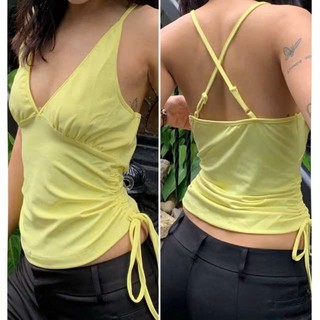 Áo hở lưng mùa hè chất thun poly co giãn Lolalalo