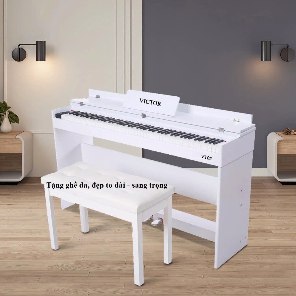 ĐÀN PIANO VICTOR VT05 FULL PHỤ KIỆN - Phiên bản 2025 Sang Trọng - Có Nắp Đậy  [QUÀ TẶNG KHỦNG]