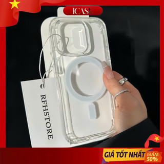 Ốp lưng iphone trong suốt hỗ trợ sạc không dây từ tính 7/8/X/Xr/Xs11/12/13/14/15/16/pro/max/promax/plus