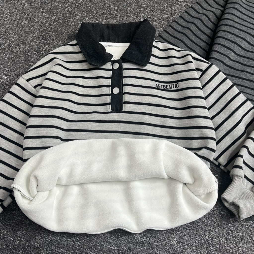 Áo nỉ sweater áo nỉ lót lông chuẩn hàng QCCC áo nỉ cổ bò siêu ngầu siêu chất cho bé size từ 20-45kg