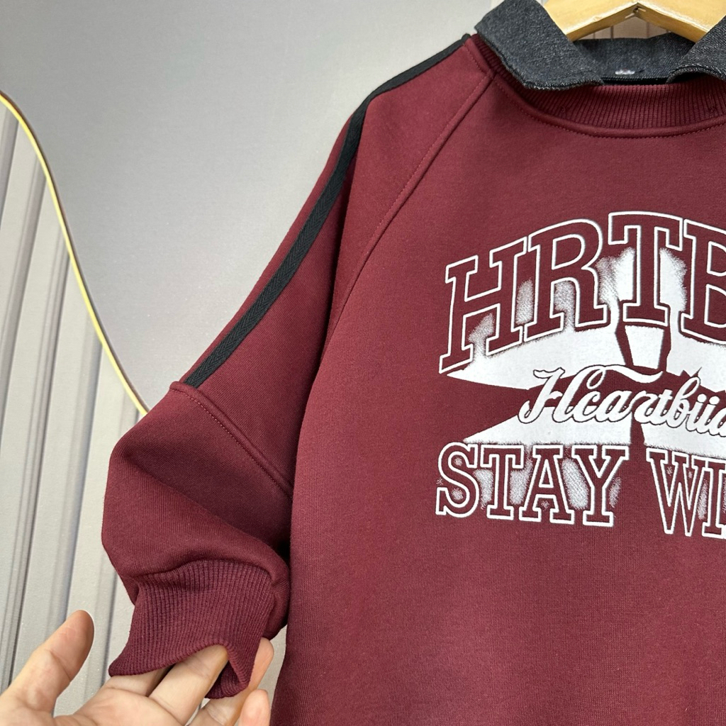 Áo nỉ sweater áo nỉ lót lông chuẩn hàng QCCC áo nỉ cổ bò siêu ngầu siêu chất cho bé size từ 20-45kg