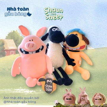 [Sẵn] Gấu Bông Chó Bitzer Shaun The Sheep, Gấu Bông Hoạt Hình Dễ Thương, Quà Tặng Gấu Bông Cừu, Cừu Bông