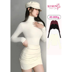 Áo giữ nhiệt cổ lọ 8p dài tay , chất cotton co giãn ôm body nhiều màu ấm áp phong cách S2sun