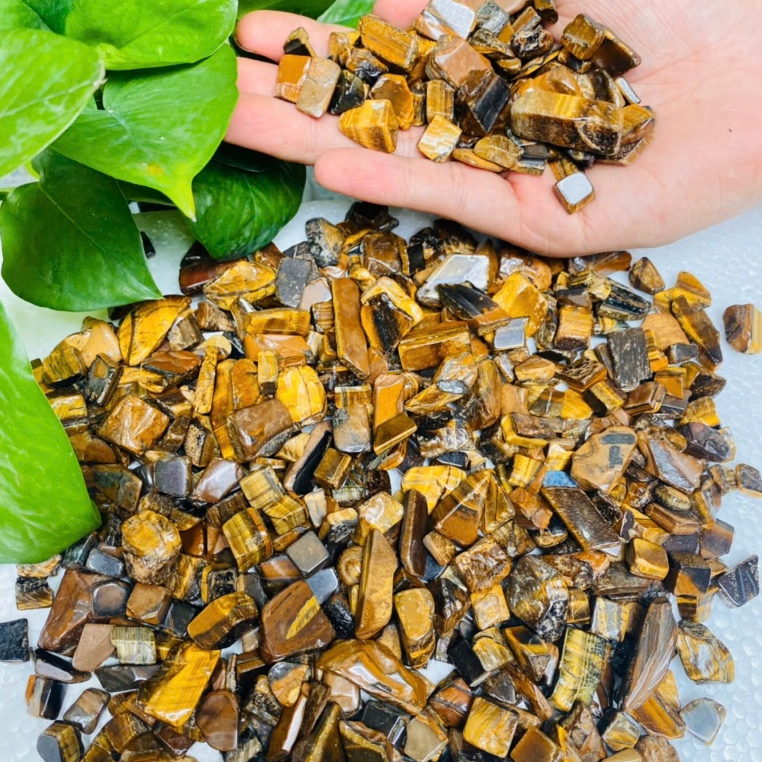 Set Đá Thạch Anh cho (MỆNH KIM) - Đá Mắt Hổ, Thạch Anh Trắng tự nhiên, Thạch Anh Vàng vụn - May mắn